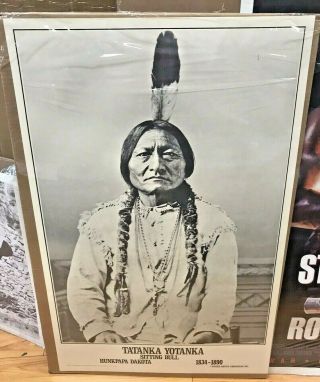 Vintage Tatanka Yotanka Black/white Poster Sitting Bull Hunkpapa Dakota On Palle
