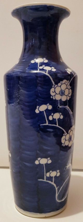 EXQUISITE LARGE ANTIQUE CHINESE PORCELAIN BLUE AND WHITE PRUNUS BLOSSOM VASE 2 2