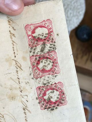 Rare 75 Reis Rate 1865 Lisbon Portugal Folded Letter Postal Cover To Porto 3