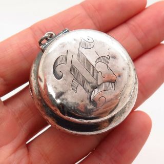 Antique Victorian 925 Sterling Silver Collectible Handmade Compact Coin Holder