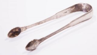 Antique Solid Sterling Silver Sugar Tongs C19th Maker Ws?