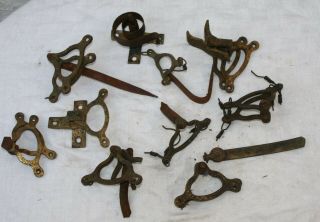 Antique Servants Butlers Bell Pull Brass Crank Etc - All