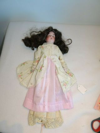 Antique Doll Leather Body 16 " Sleepy Eyes Very Pretty