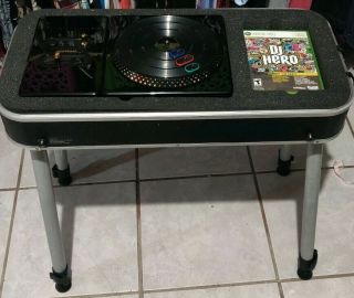Rare Xbox 360 Dj Hero Renegade Edition Complete Game Turntable And Case