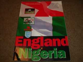 Rare England V Nigeria International @ Wembley 16th November 1994
