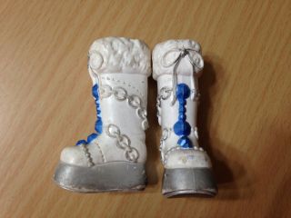 Barbie My Scene Icy Bling Kennedy Doll Shoe Metallic Silver White Snow Boot Rare