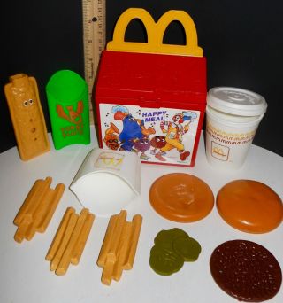 Rare Vintage Fisher Price Mcdonalds Fun With Food Happy Meal Lunch Box Complete