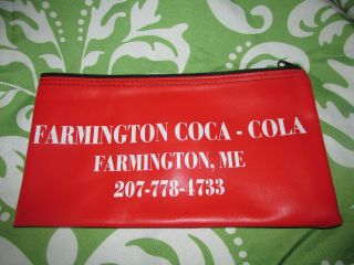 Rare Closing Farmington Maine Coca Cola Bottle Company Money Bag Purse Sack