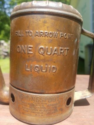 Antique Vintage Copper Oil Can Swingspout 2