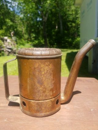 Antique Vintage Copper Oil Can Swingspout 3