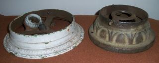 2 Antique Cast Iron 1 Socket Flush Mount Ceiling Light Fixture Parts & Repair