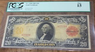 1905 Twenty Dollar Bill Gold Certificate Pcgs F 15 Fr 1180 Rare Us Currency $20