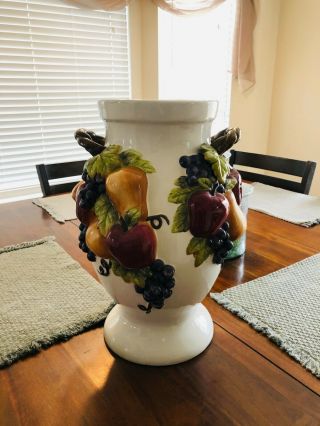 Large vase Sonoma Villa by home interiors better homes & garden fruit decor rare 3