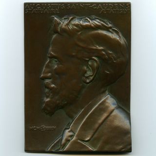 RARE 1934 Augustus Saint - Gaudens Bronze Bas - Relief Plaque Medal,  John Flanagan 2