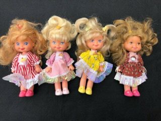 Vintage Mattel Cherry Merry Muffin Cupcake Dolls 1988 Set Of 4 Vhtf 6.  5 "