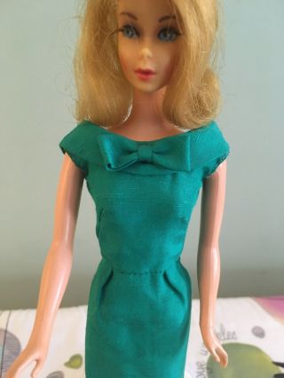 1962 Barbie Fashion Pak Emerald Green Silk Sheath Dress Very
