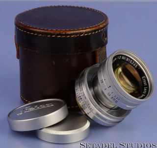 Leica Leitz 50mm Summicron F2 Lanthar Lens,  Caps Rare Early 6 Digit 995245