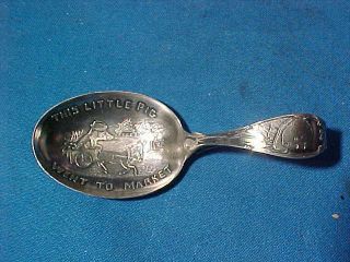 Early 20thc Sterling Silver Baby Spoon W This Little Piggy Design