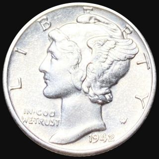 1942/1 - D Mercury Dime Looks Uncirculated Denver Silver High End Rare Collectible