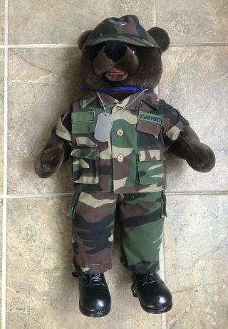 Bear Force Of America Vintage Us Air Force,  1989 Plush Teddy Rare,  Military 21”