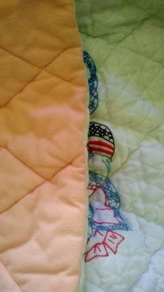Vintage Raggedy Ann and Andy Baby Crib Blanket Quilt 2