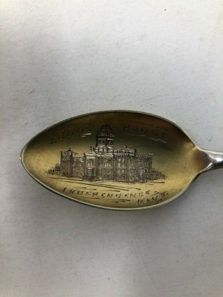 Alvin Sterling Silver Souvenir Spoon Court House Independence Kansas 2