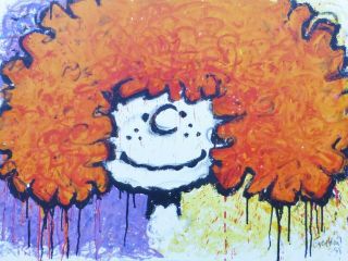 Tom Everhart " Big Hair " Peppermint Patty Peanuts Hand Signed Lithograph Rare