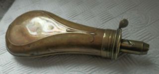 Antique - - G & J.  W.  Hawksley Sheffield - Brass & Copper Shot // Powder Flask
