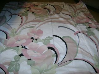 2 Vintage Springmaid Curtain/panels.  Pink/white/black Floral 39 " X 84 "