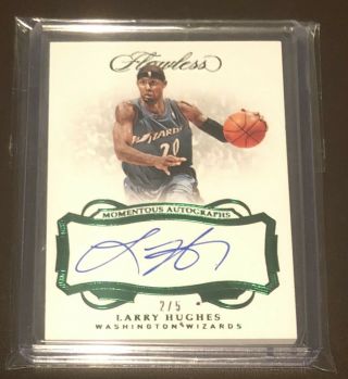 2018 - 19 Flawless Larry Hughes Momentous Auto Card 2/5 Wizards Rare