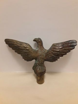 Antique Brass / Bronze American Eagle Flag Pole Topper / Finial 2