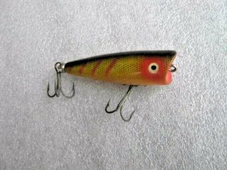 Rare Old Vintage Heddon Tiny Chugger Topwater Lure Lures Red Eye Shadows 2