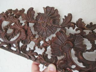 Ornate Antique 19th Century French Hand Carved Wooden Rococo Column Pediment Etc