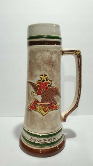 Vintage Rare 1992 Anheuser - Busch Beer Stein Green Cross 30 Years Safety Award
