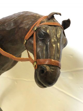 Vintage Antique Leather Wrapped Horse Figure Figurine Statue