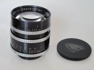 Rare Exakta Mount P.  Angenieux 90mm F:1.  8 Lens With Caps Lqqk