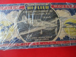Vintage Rare Hi - Flyer Curtiss P40 Airplane Kit 26 " Wing Span