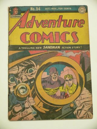 Adventure Comics 94 Jack Kirby Cover 1944 Golden Age Comics Sandman Rare