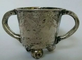 Antique 1833 William Iv Solid Silver Loving Cup Apprentice Work Dated And Signed