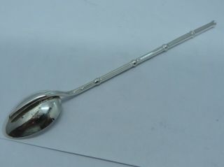 C1920 Solid Silver - Wai Kee Of Hong Kong - Bamboo - Cocktail Straw/spoon - (2)