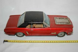 Very Rare Japanese Yonezawa 1965 Ford Mustang Coupe Tin Litho Battery Operated