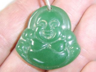 Quality Cavred Antique Chinese Jade Pendant Amulet With Buddha Silver Bale Ring