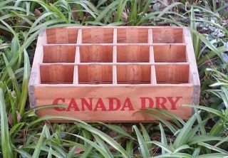 Vintage Canada Dry Wooden Soda Crate 12 Slot Very Rare 1 Liter Dallas Texas