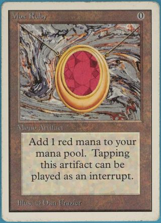 Mox Ruby Unlimited Heavily Pld Artifact Rare Magic Mtg Card (id 87817) Abugames