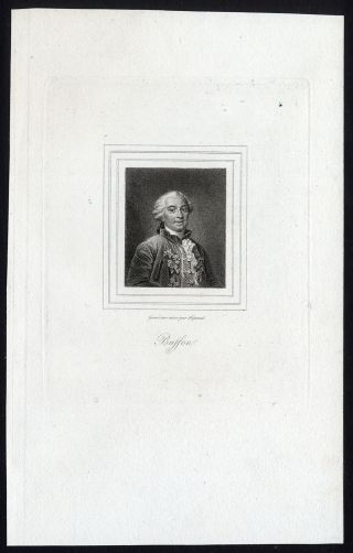 Antique Print - Portrait - Comte De Buffon - Georges Louis Leclerc - Hopwood - 1850