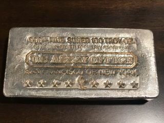 Rare 100 Oz Silver Bar (poured) - U.  S.  Assay Office
