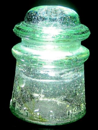 CD 107 Dark Fizzy Sage Green PSSA No.  9 Antique Glass Telegraph Insulator SCARCE 3