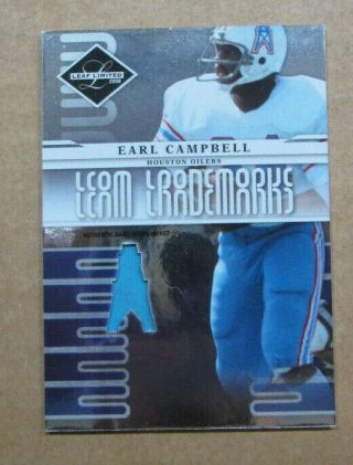 2008 Leaf Limited Earl Campbell Game Worn Jersey Card Rare 23/50 Houston Oilers