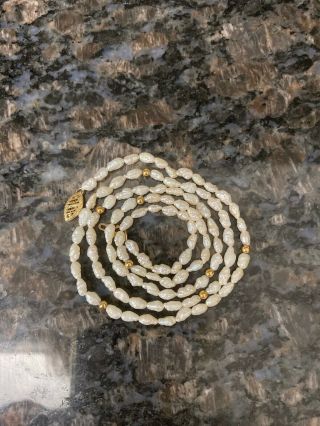 Vintage Fresh Water Pearl Necklace W/14k Gold Beads & Clasp 24”
