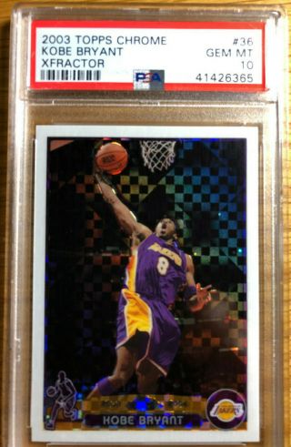 Kobe Lakers 2003 - 04 Topps Chrome Xfractor / 220 Rare Psa 10 Beauty 1 On Ebay